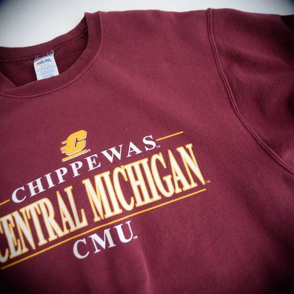 Vintage Jerzees NuBlend Maroon CMU Crewneck Sweater M - Picture 9 of 11